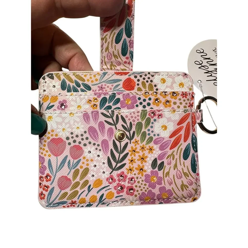 Elyse Breanne Floral Meadows Wallet Keychain Mushroom Leather NWT
